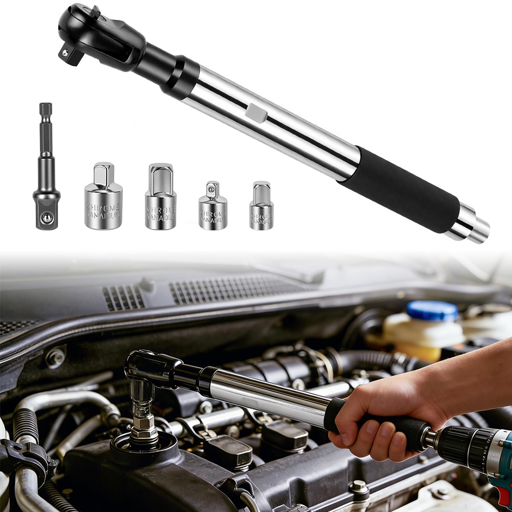 1/2" Offset Extension Wrench, Impact Ratchet Extender for Electric Drill Tools