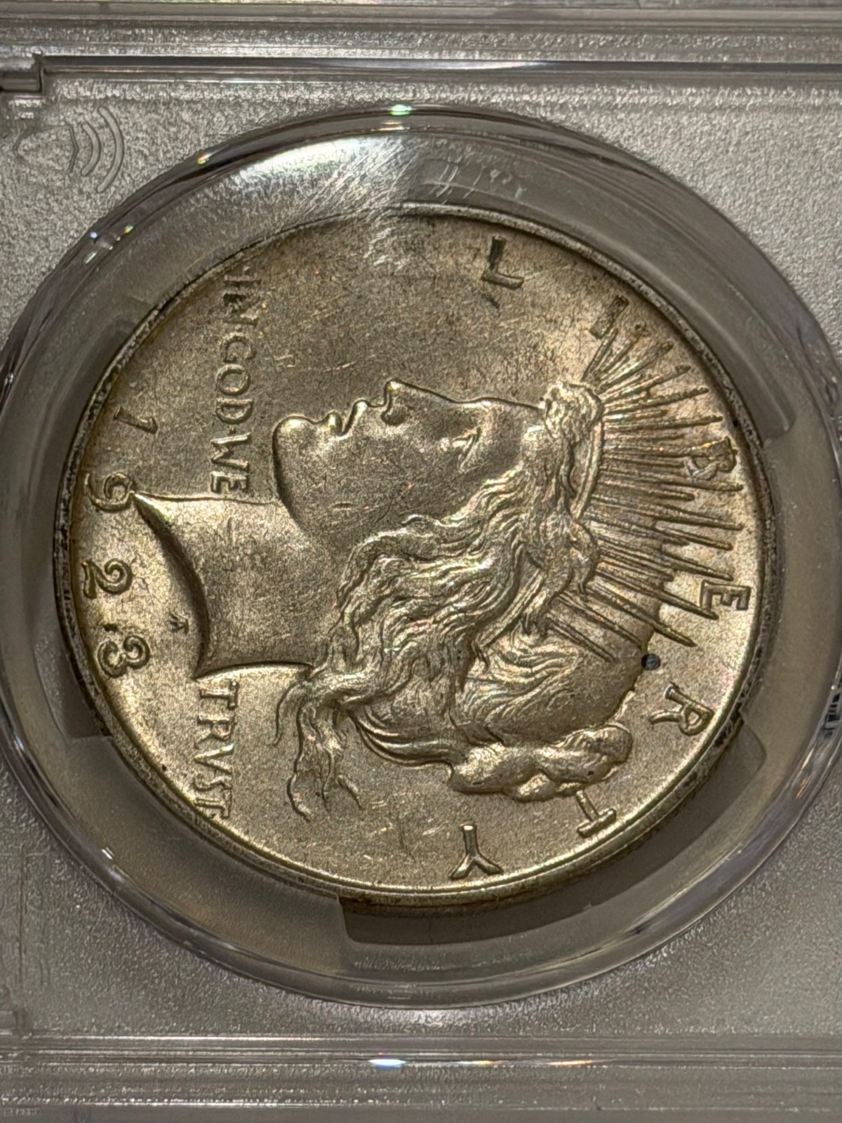 1923 D Peace Silver Dollar PCGS AU55 Better Date Peace