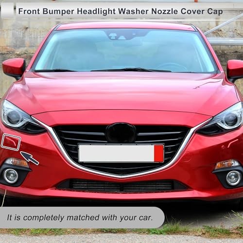 Front Bumper Headlight Washer Nozzle Cover Cap for Mazda 3 M3 Right Side White