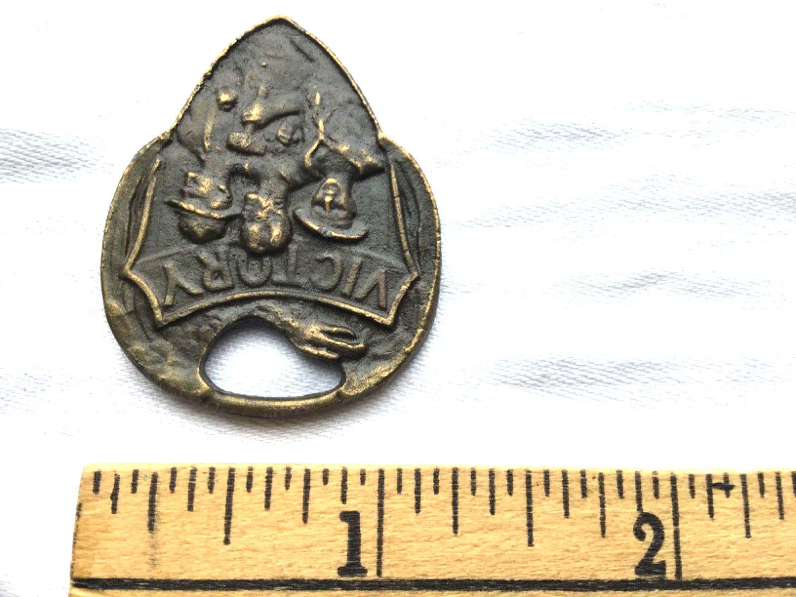 World War 1 Victory watch fob brass