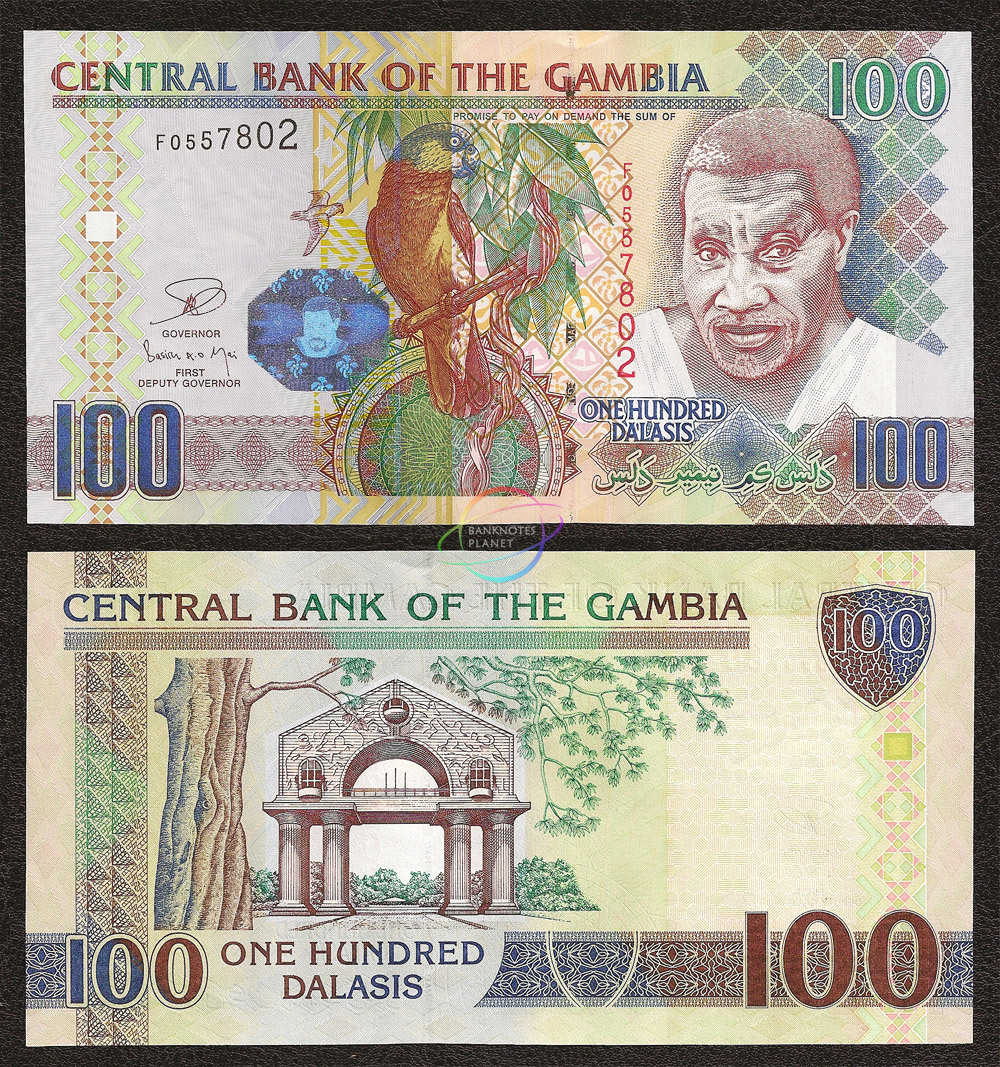 GAMBIA 100 Dalasis 2013 Sign 16 P-29 UNC Uncirculated