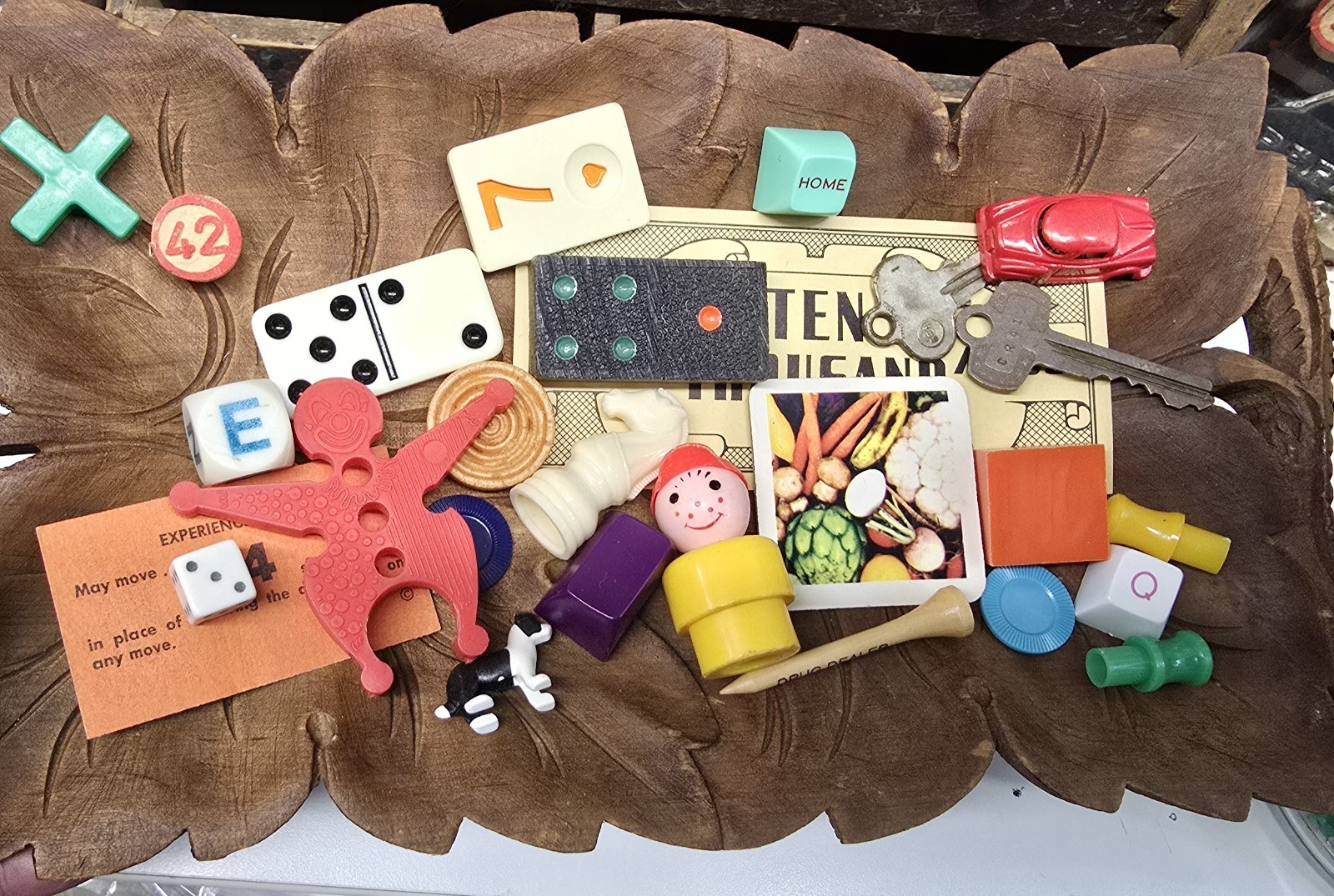 Vintage Found Object & Game pieces lot for Mixed Media Assemblage Art