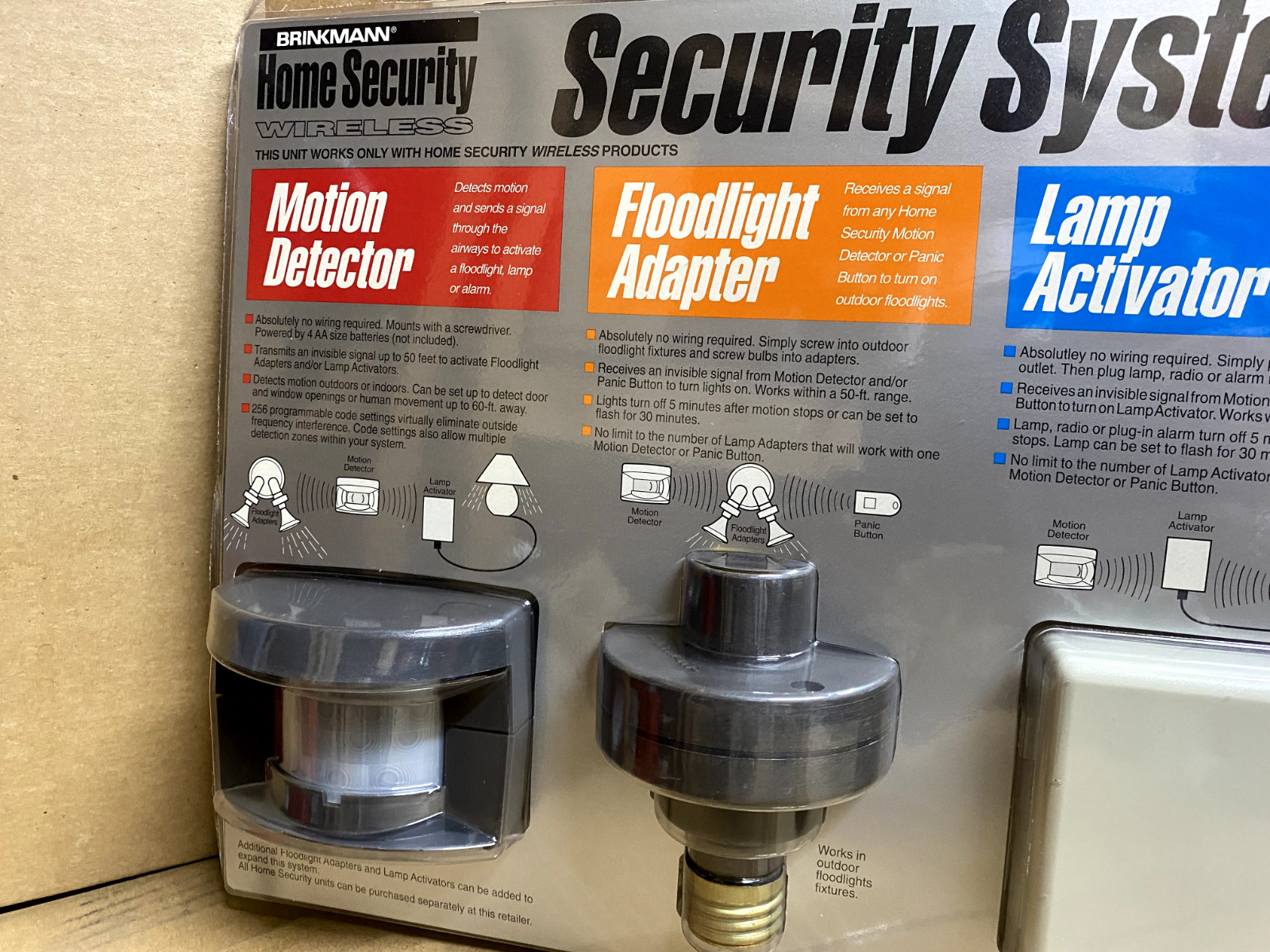 Brinkmann Wireless Home Security Motion Sensor Lamp Adapter Set
