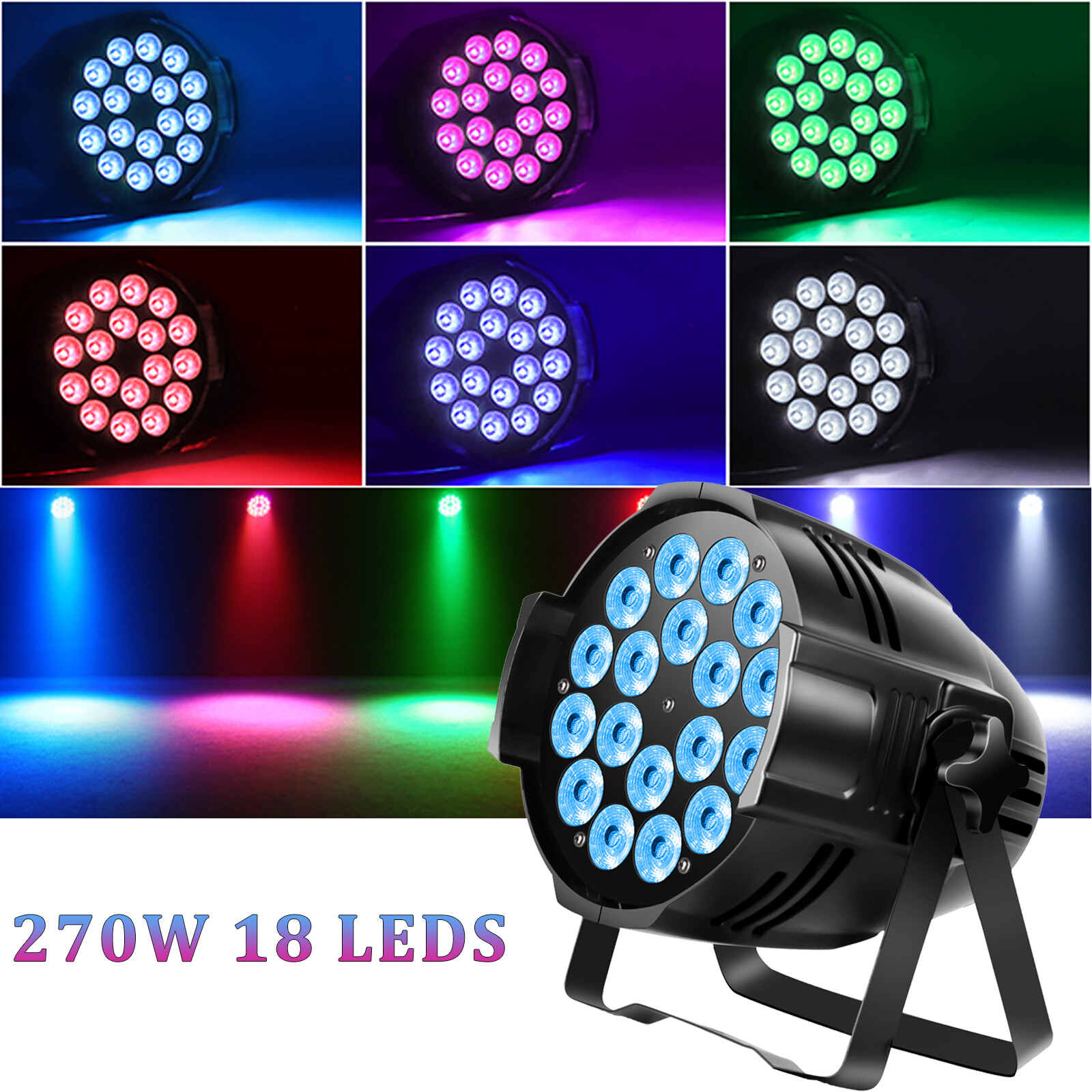 4X 270W 18LED PAR Lights RGBW Stage Light DMX512 DJ Disco Party Club Show Light