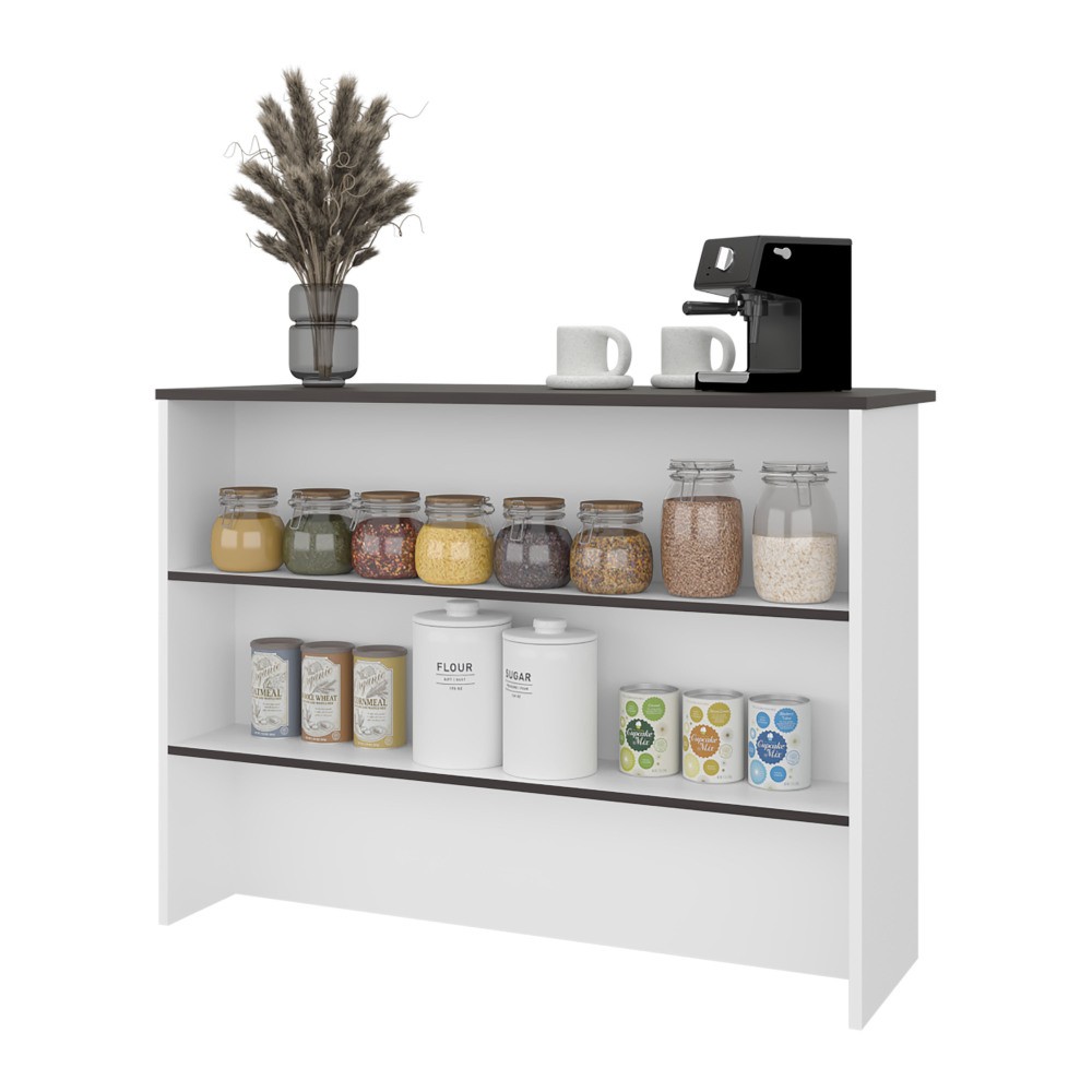 Central Kitchen Island with Modern Design Ample Storage Space Rolling Cart