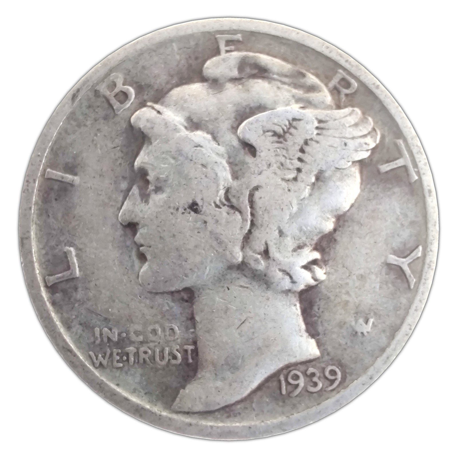 1939-S Mercury Dime F Fine 90% Silver