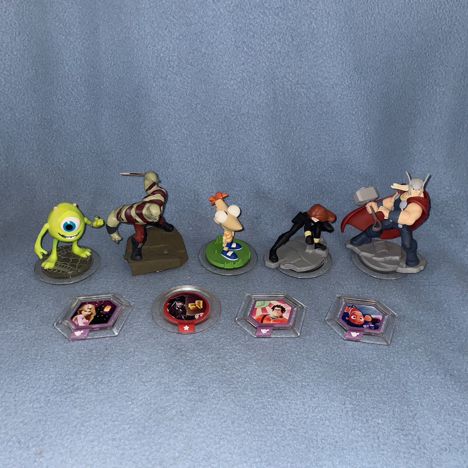 Disney Infinity Figure 1.0 Marvel Phineas Widow Thor Mike Power Discs Drax