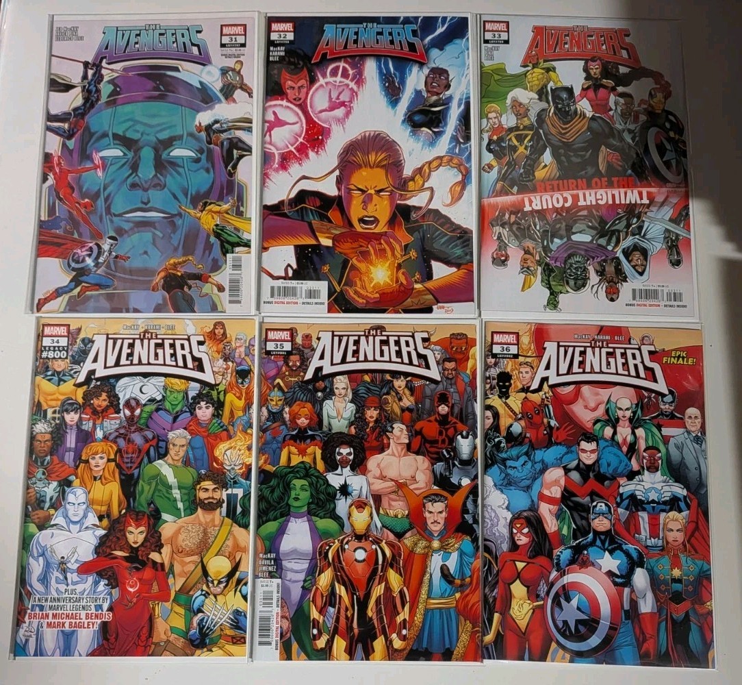 AVENGERS (2025) #31 32 33 34 35 36 NM-/VF+ COMPLETE FINAL ARC SET MARVEL COMICS
