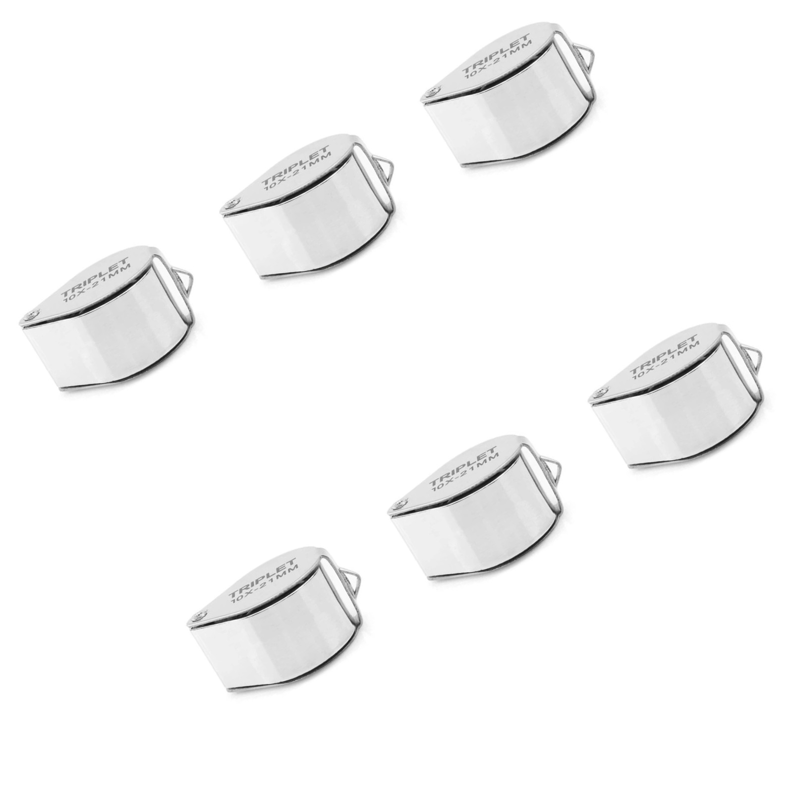 6pcs 10x 21mm Handheld jewelry appraisal magnifier foldable Jewelry Eye Loupe