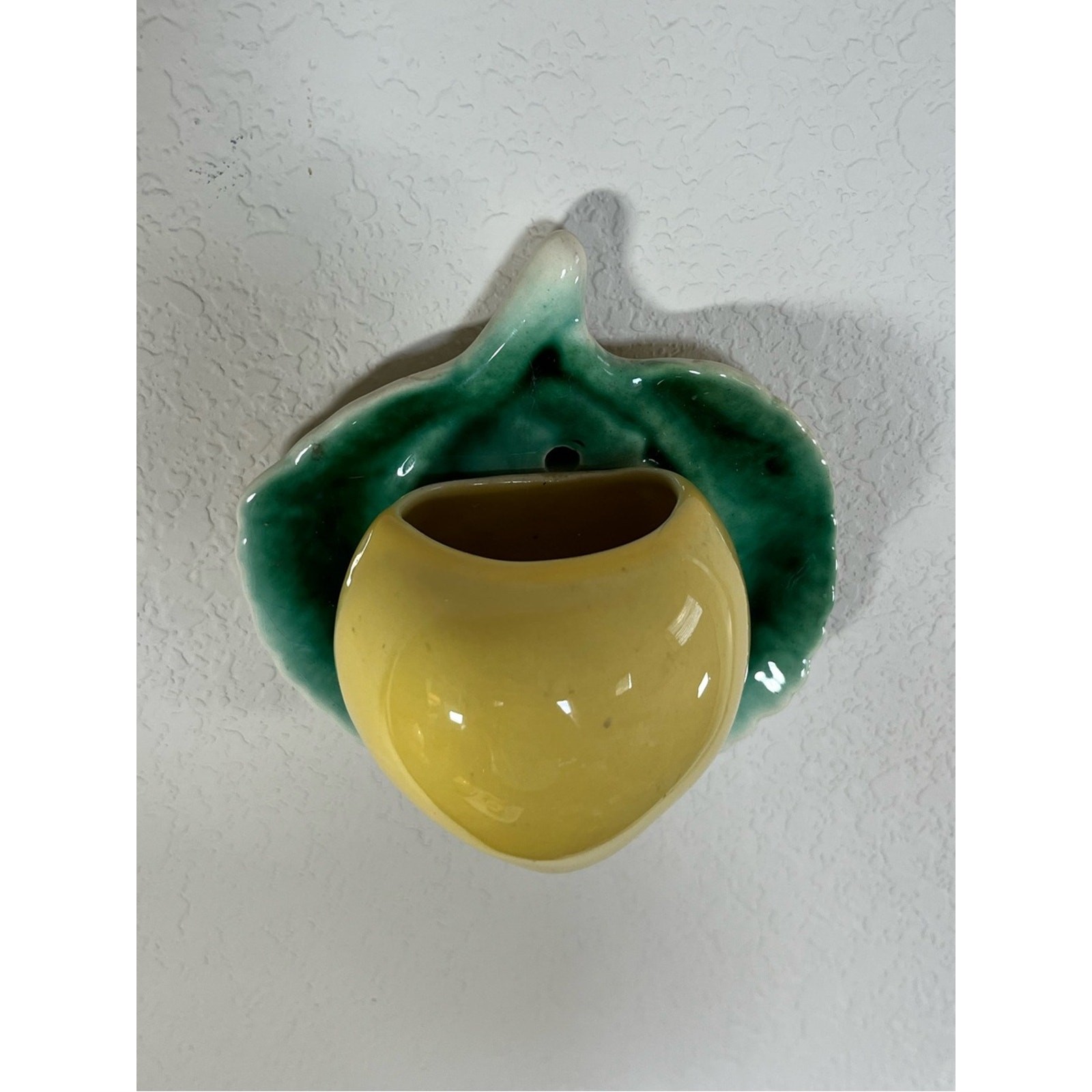 vintage ceramic lemon wall pocket