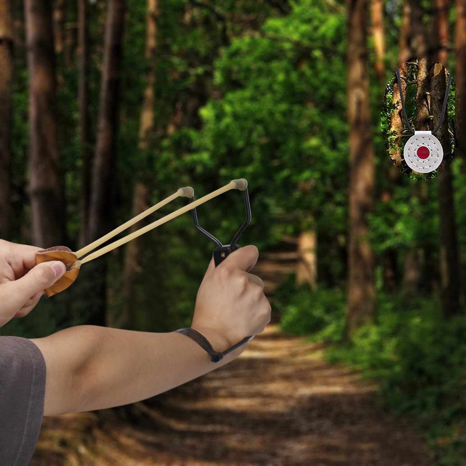 Hunting Slingshot with Rubber Aim- Professional Catapult for Safe&Accurate Shots