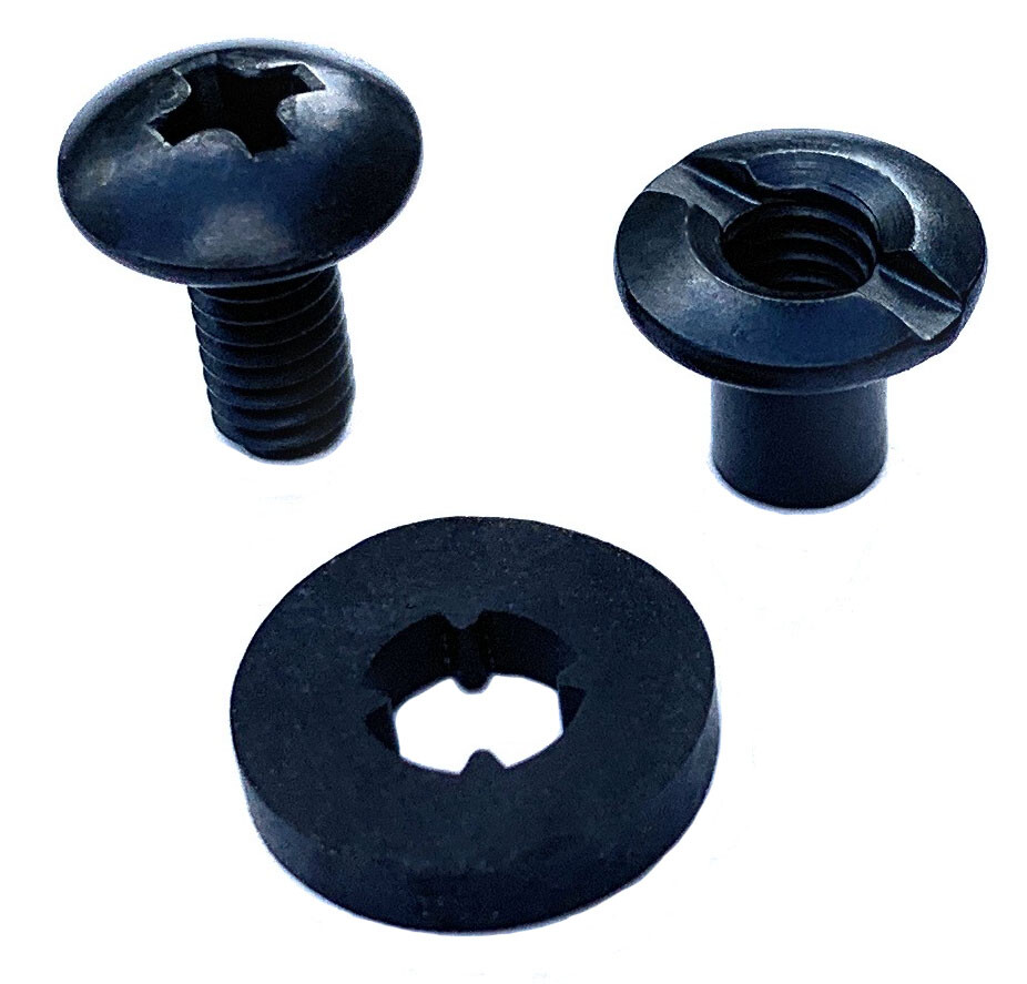Black Chicago Screws, 48 Sets, 3/8" for DIY Kydex and Leather Gun Holsters/Clips