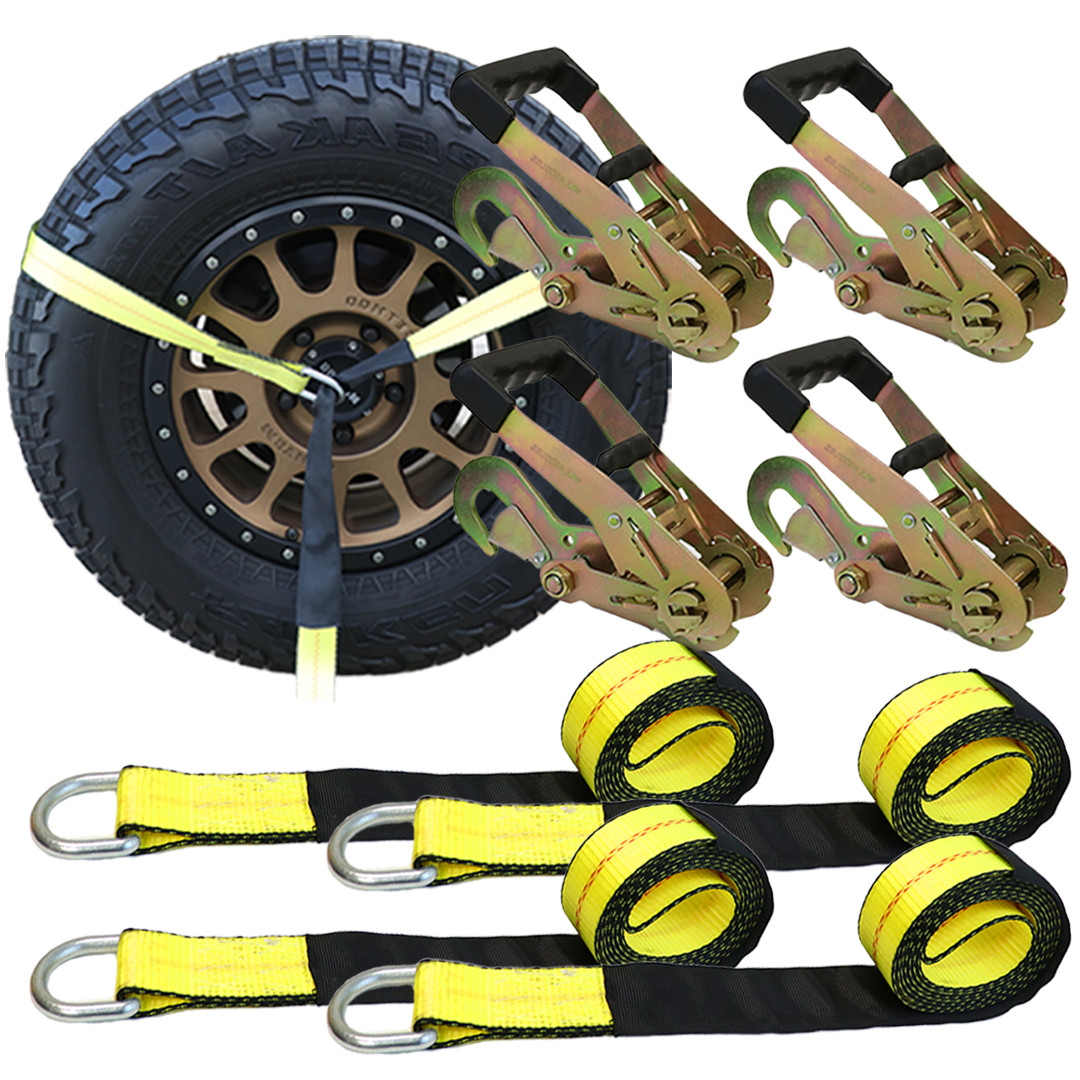 Car Tie Down Snap Hook - Lasso Style – 4 Pack Car Hauler Trailers USA