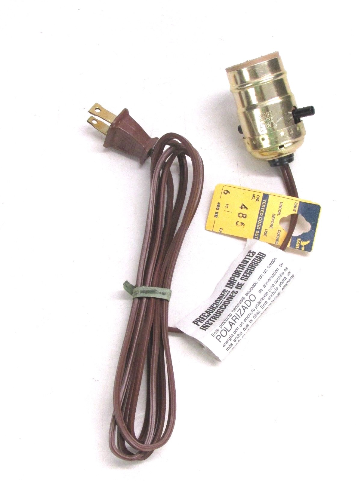 NEW! EAGLE 6' PUSH-THROUGH LAMP MEDIUM LIGHT SOCKET ASSEMBLY, #485