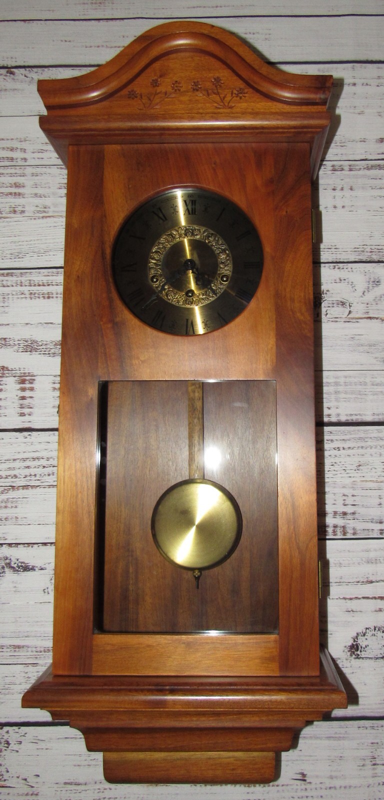 German Bench Made 1/4 Hour Triple Chime Three Melody Wall Clock 8-Day
