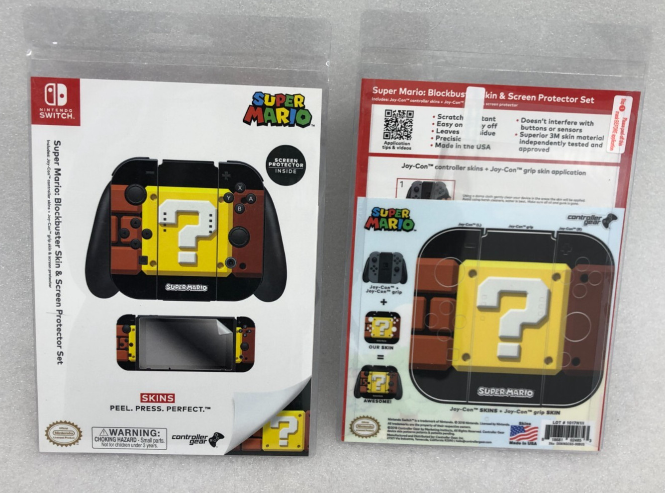 Nintendo Switch Super Mario Blockbuster skin protector set 1 new pack