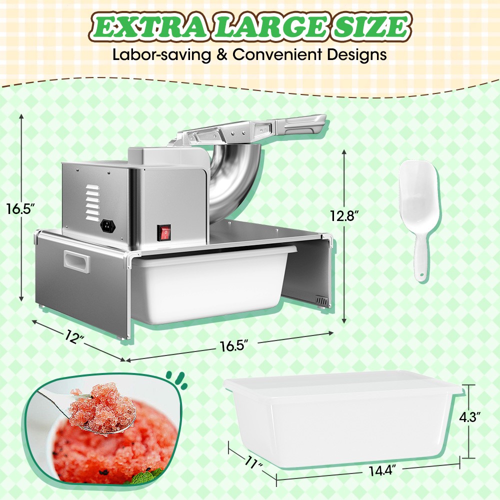 Commercial Shaved Ice Machine - Electric Snow Cone Machine, Suitable for Party