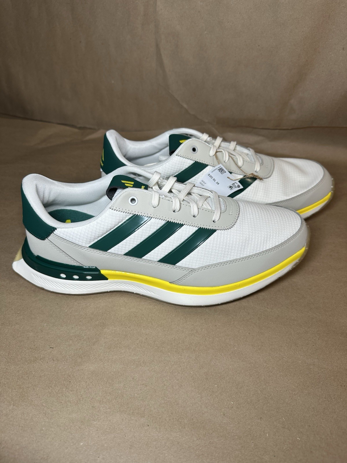 Adidas S2G 24 Men's Golf Shoes SZ 8 Spikeless - White / Green / Alumina New