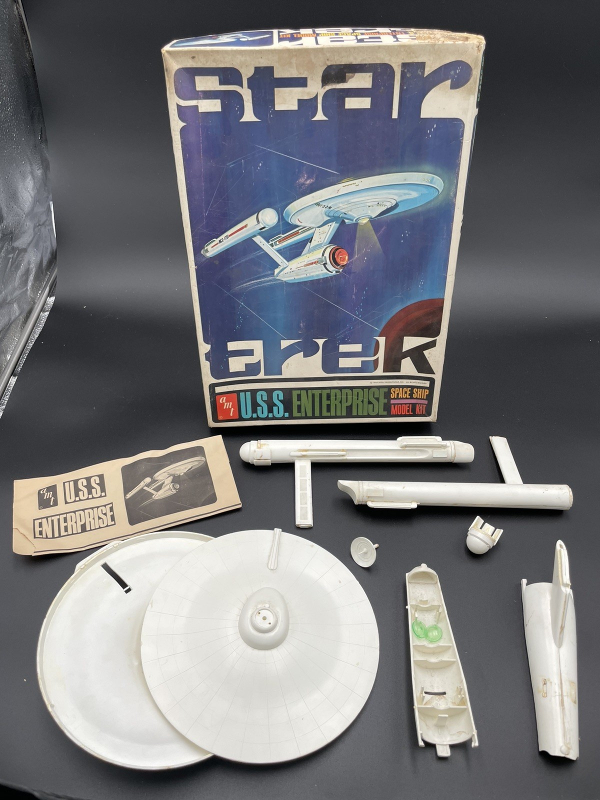 1967 AMT Star Trek USS Enterprise 921-200 Original c. 1966 Desilu Box, Built Kit