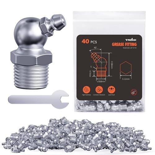 1/8"-27 Zerk Grease Fittings Grease Nipples with 45 1/8"-27-45°(40pcs) SAE