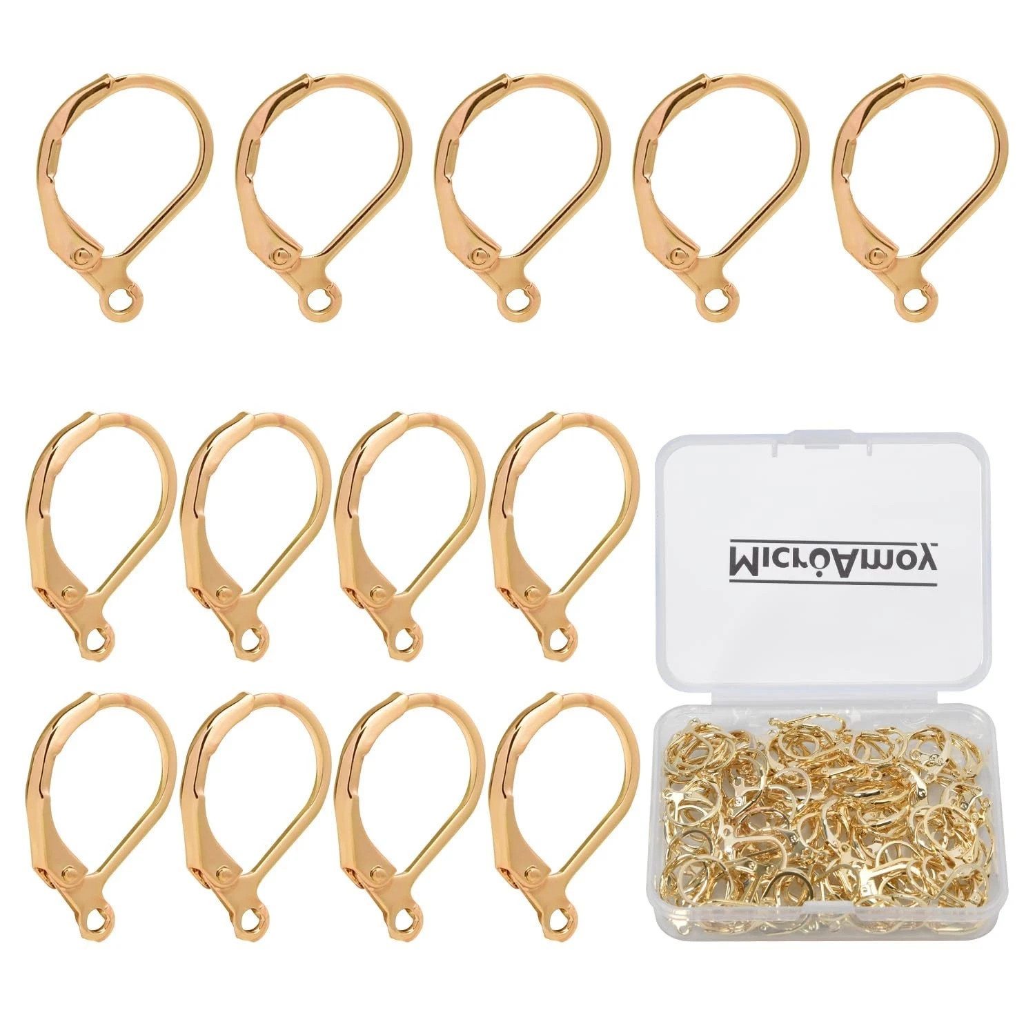 100Pcs 14K Gold Filled Leverback Earwires French Earring Hooks,Hypoallergenic Da