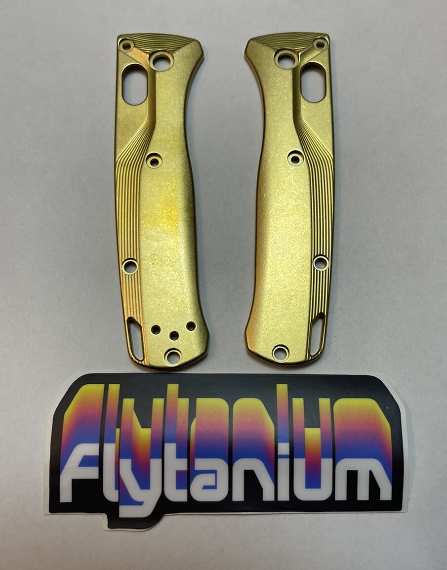 Flytanium Crossfade Brass Scales For Benchmade Mini Bugout Folding Knife FLY-912