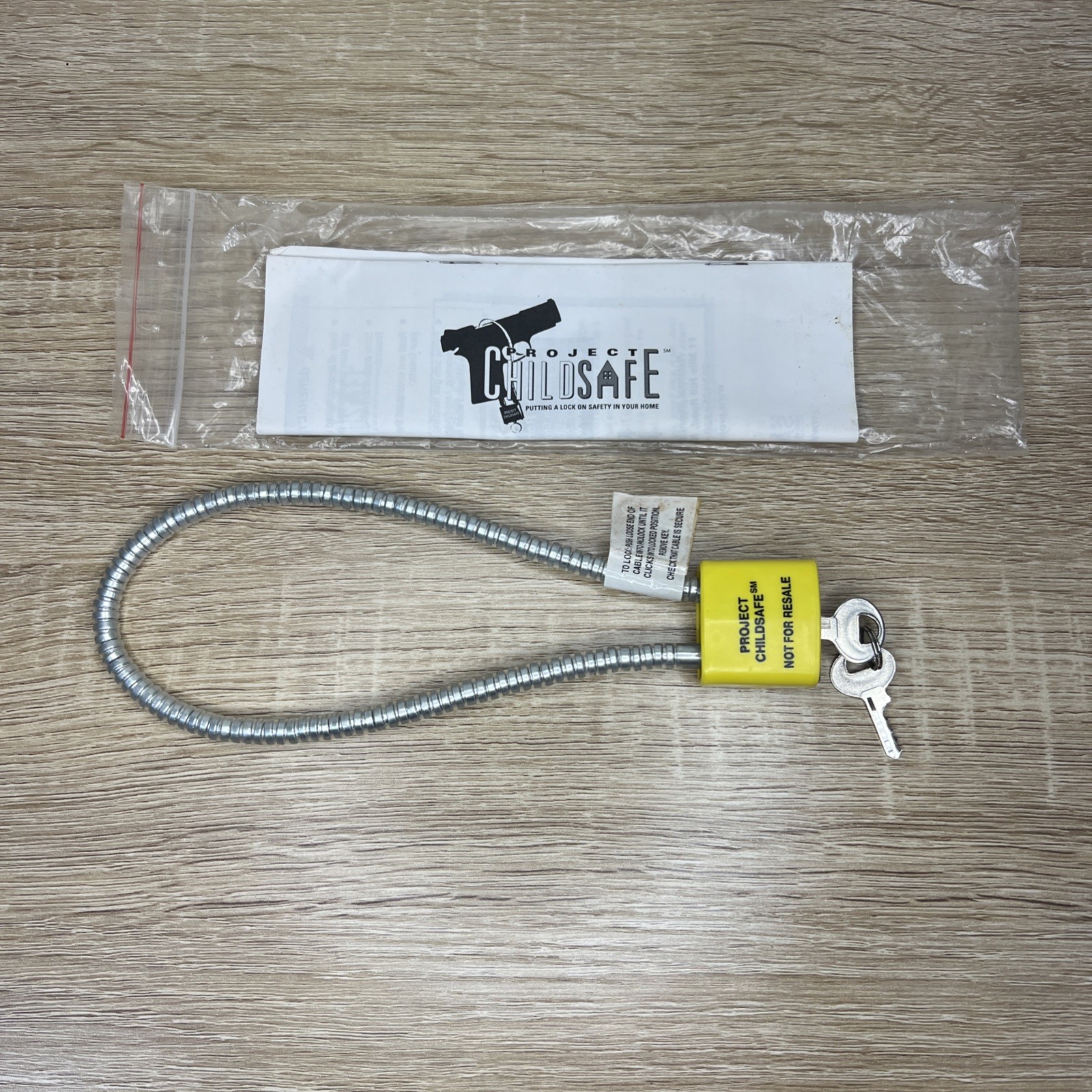 Project Childsafe Gun Safety Lock Cable & Keys New