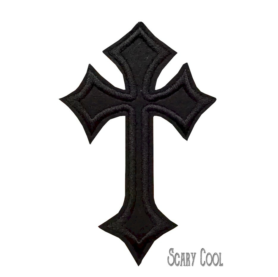 New Cross Black Embroidered Jacket Vest Patch Motorcycle Biker