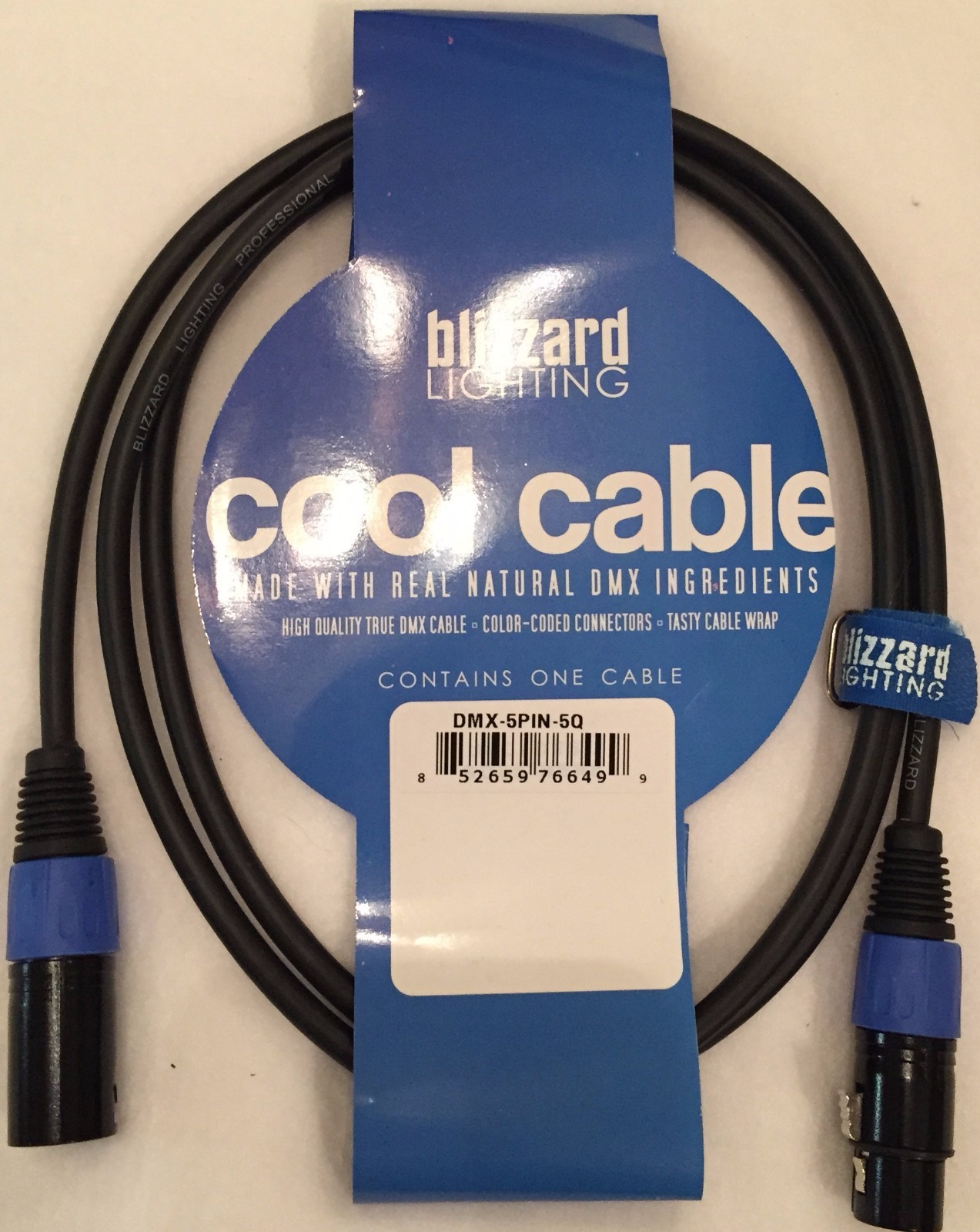 Blizzard DMX-5PIN-5Q "Cool Cable" 5' DMX 22 gauge Cable 5-pin XLR ends