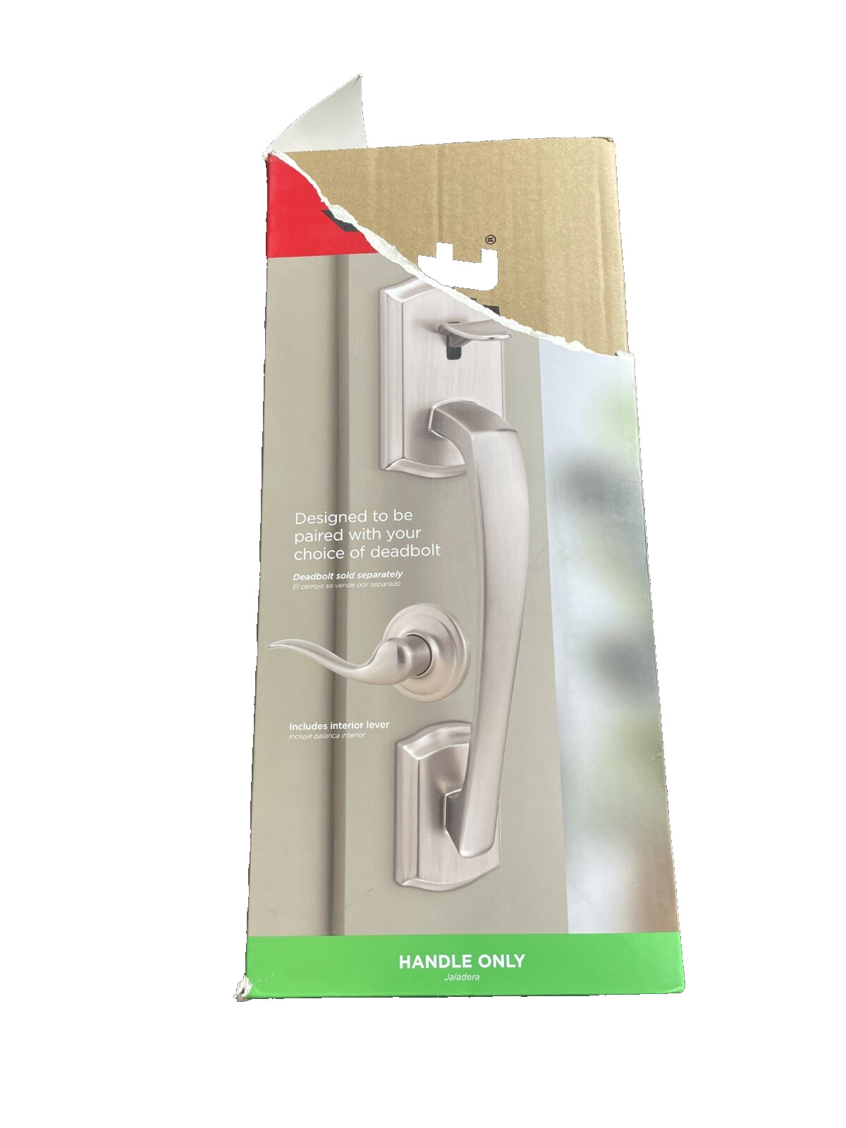 Kwikset Prescott Satin Nickel Metal Door Handleset Only with Tustin Door Handle