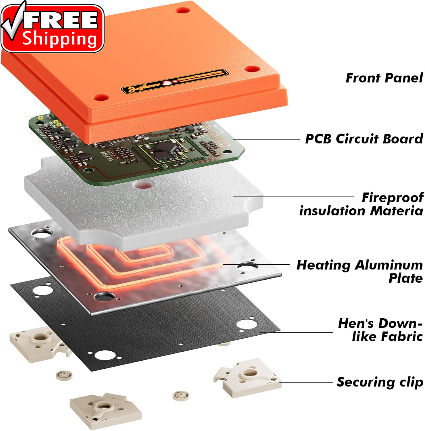 Chick Brooder Heating Plate 10" X 10" with Anti-Roosting Cone, Stepless Adjustab