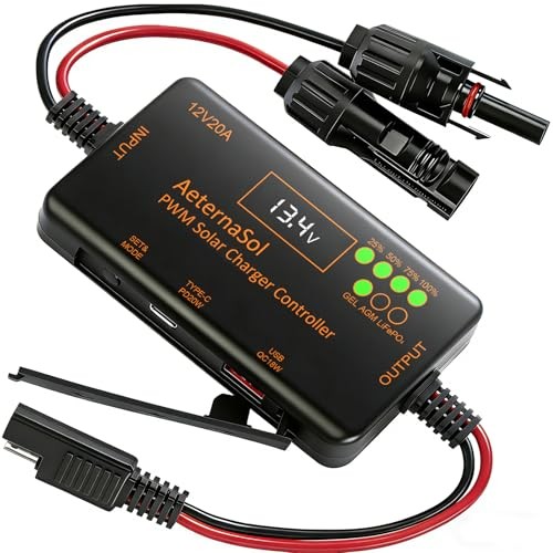 PWM Solar Charge Controller 12V20A Solar Panel Charge Controller with 20A PWM