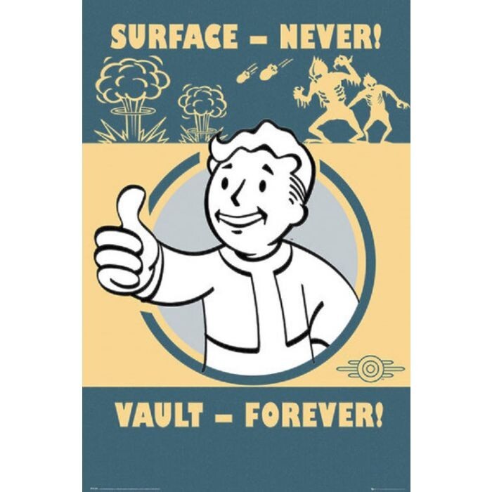 2015 FALLOUT 4 SURFACE NEVER VAULT FOREVER POSTER NEW 24x36 FREE SHIPPING
