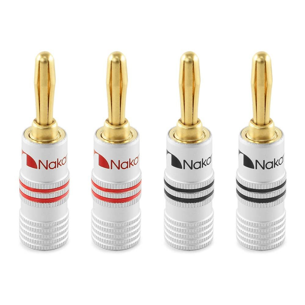 4pcs 24k Gold Plated 4mm Banana Plug Cable Audio Speaker Connector for Nakamichi
