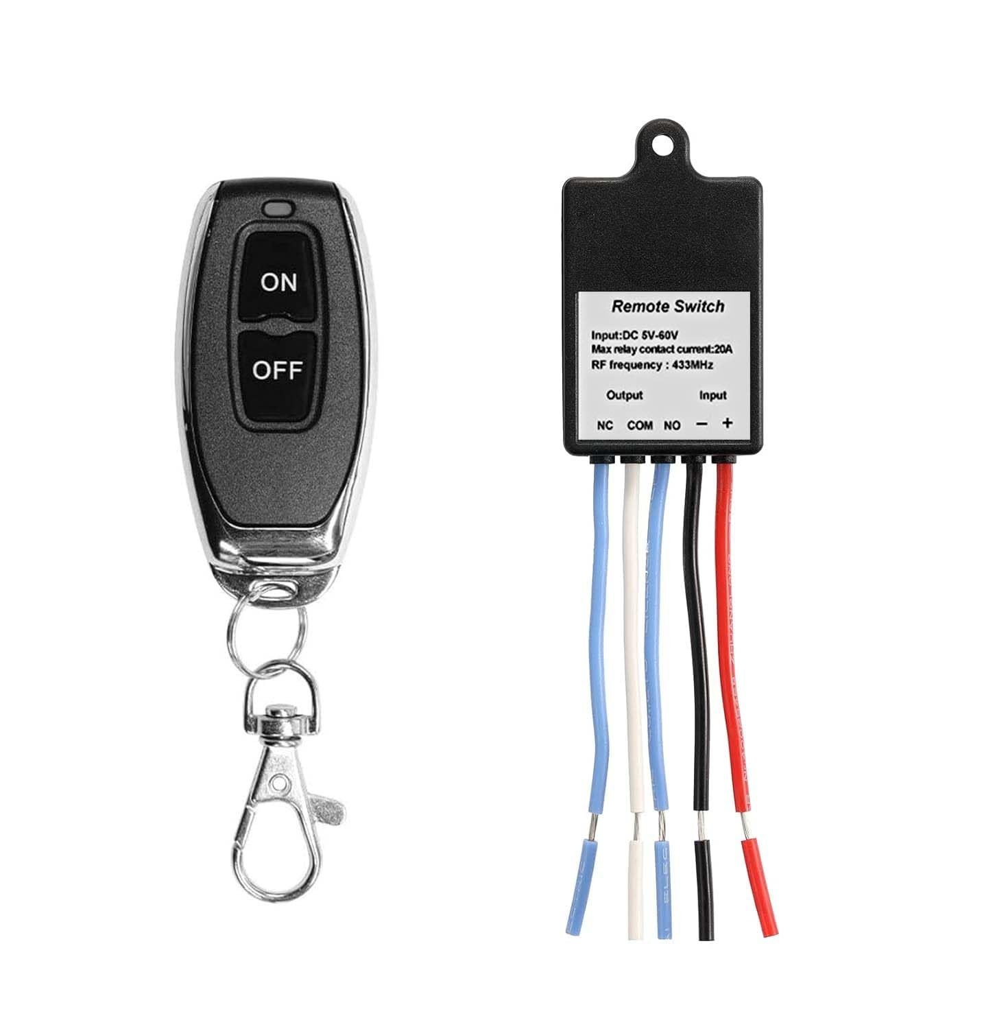 Mini Wireless Remote Control Switch DC 6V 12V 24V 36V 60V 1 Channel RF Relay Lat