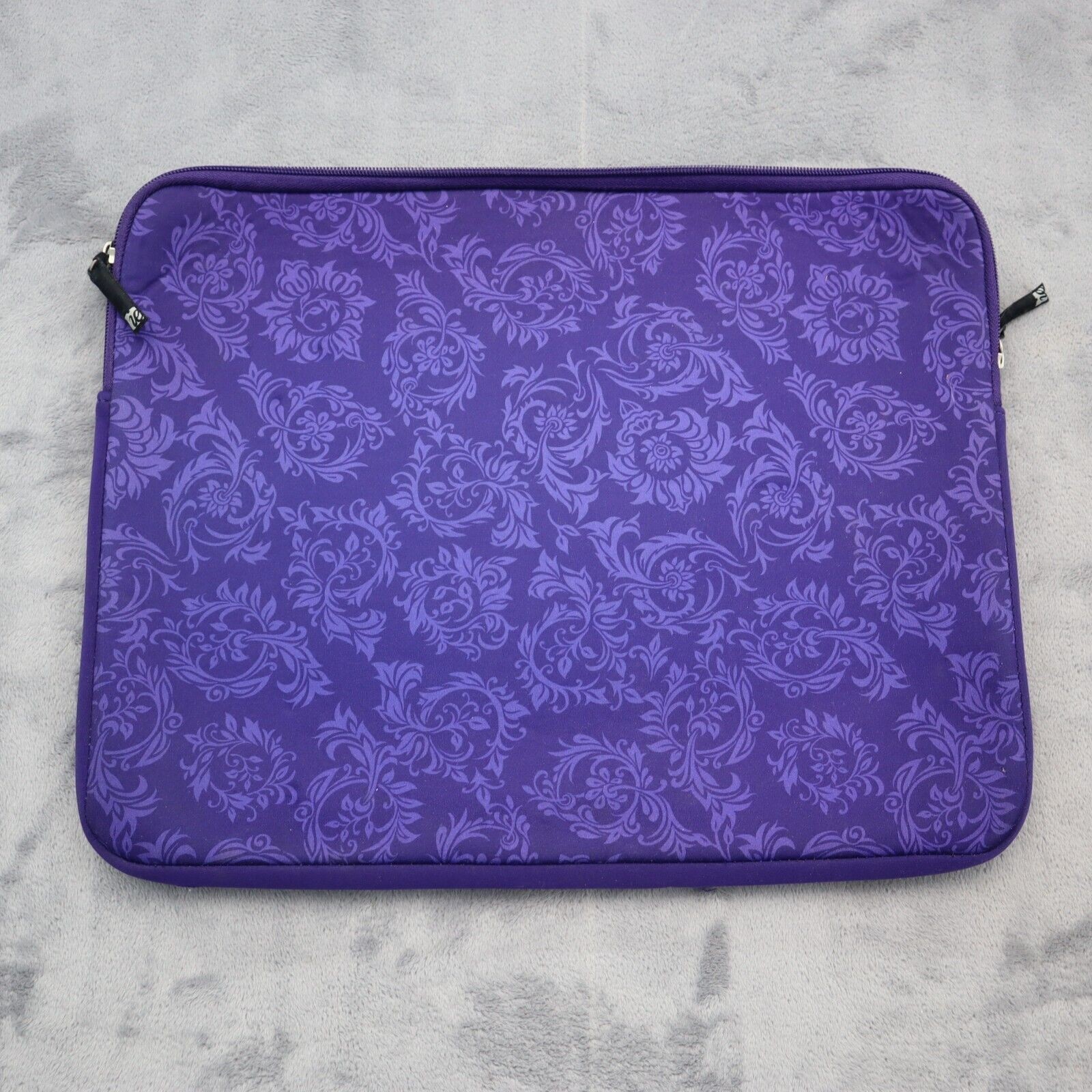 IE Laptop Electronic Tablet Purple Neoprene Sleeve Pocket Zip Closure 15x11.5