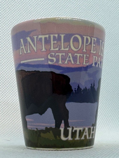 Antelope Island State Park Wrapped Standard Shot Glass Buffalo