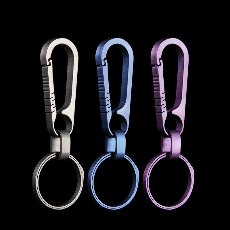 1PC Titanium Alloy Keychain Carabiner Backpack Hanging Buckle Outdoor EDC Tool