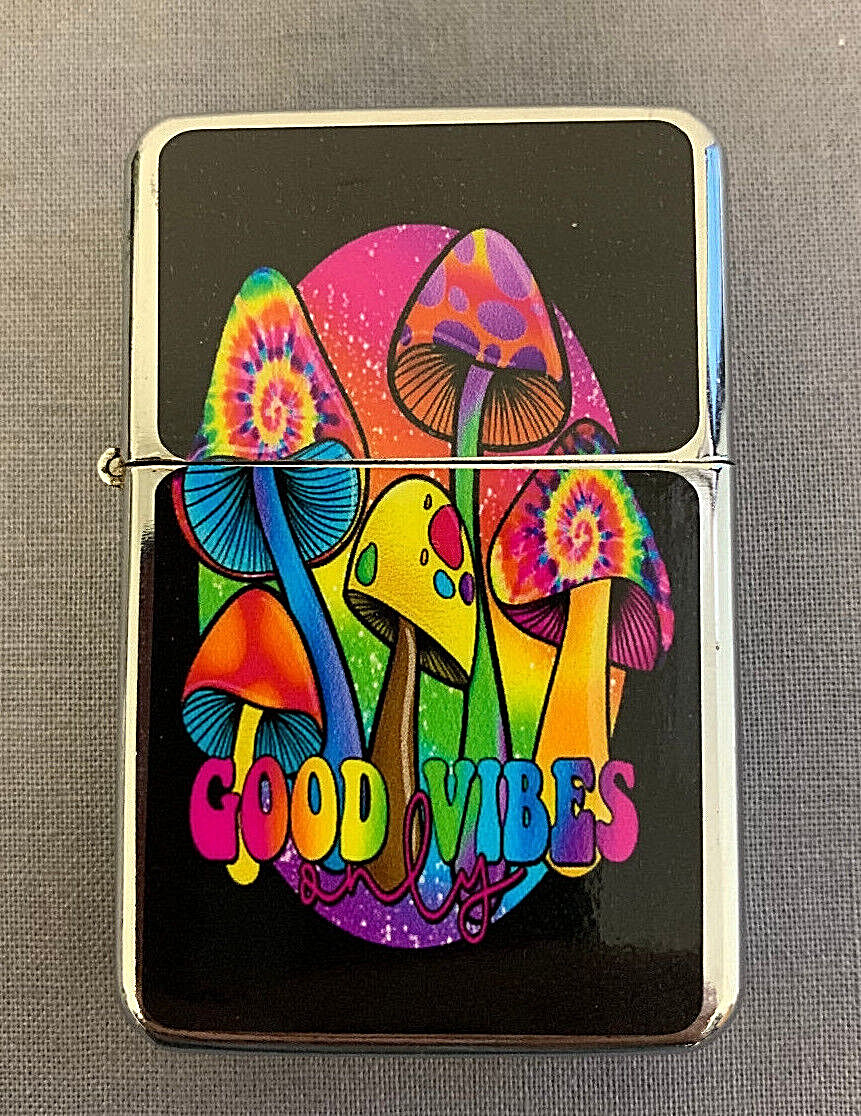 Good Vibes Only Flip Top Oil Lighter Windproof