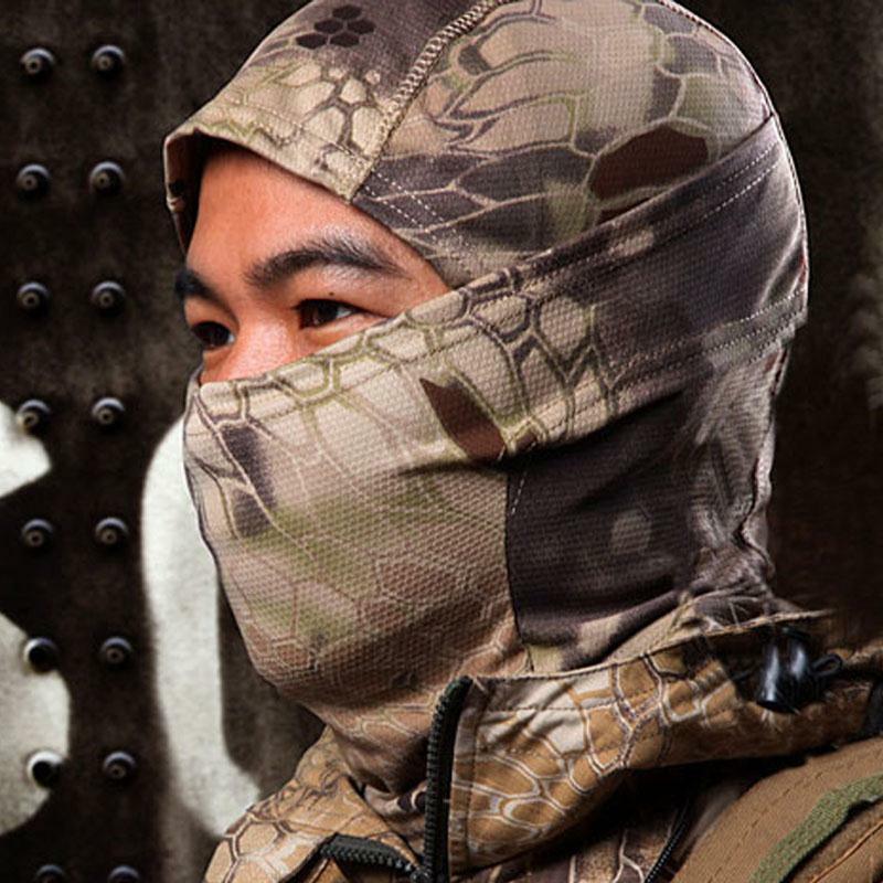 Men's Camo Tactical Military Face Mask Airsoft Balaclava Hat for Outdoor Hunting