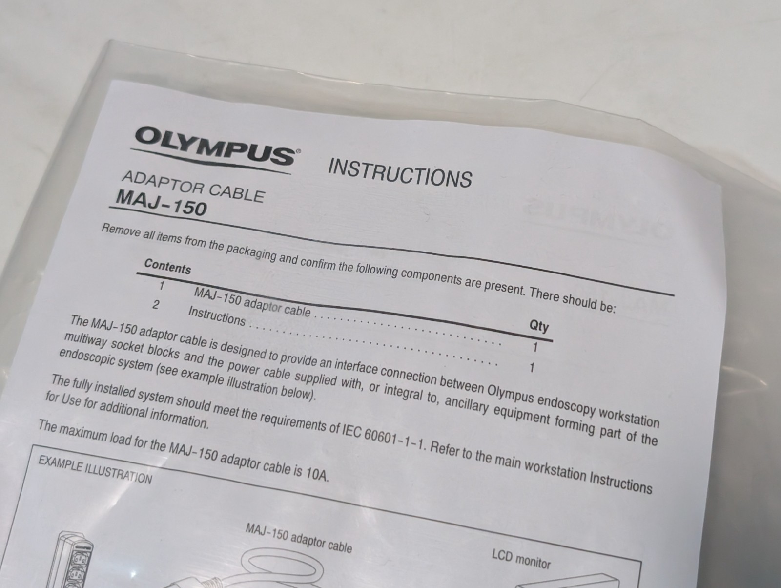 Olympus MAJ-150 Adaptor Cable Interface Connection for Endoscopy Workstation