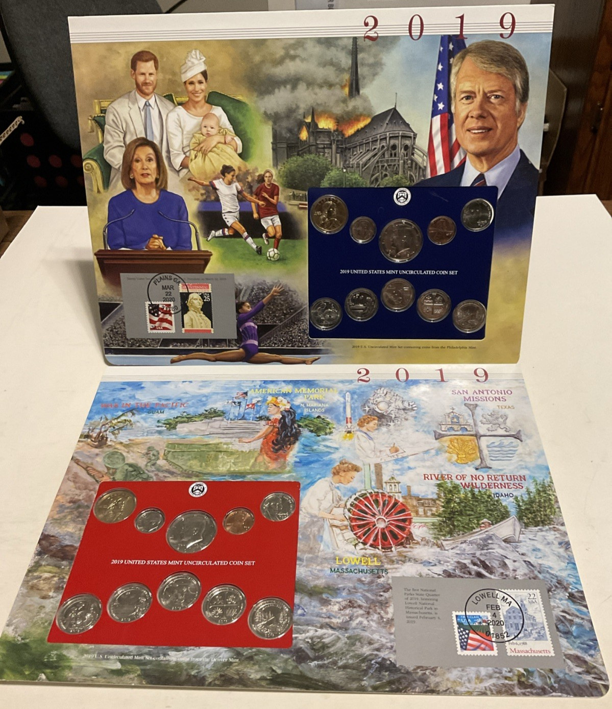 2019 P/D Uncirculated Mint Set Postal Commemorative Society Coin & Stamps