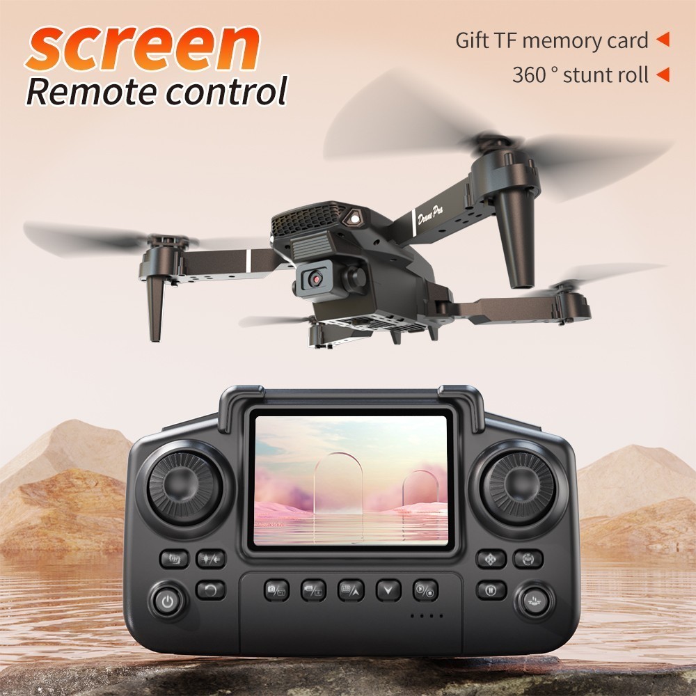 E88 Pro 4K HD Dual Camera WiFi FPV RC Foldable Quadcopter Remote With Screen NEW