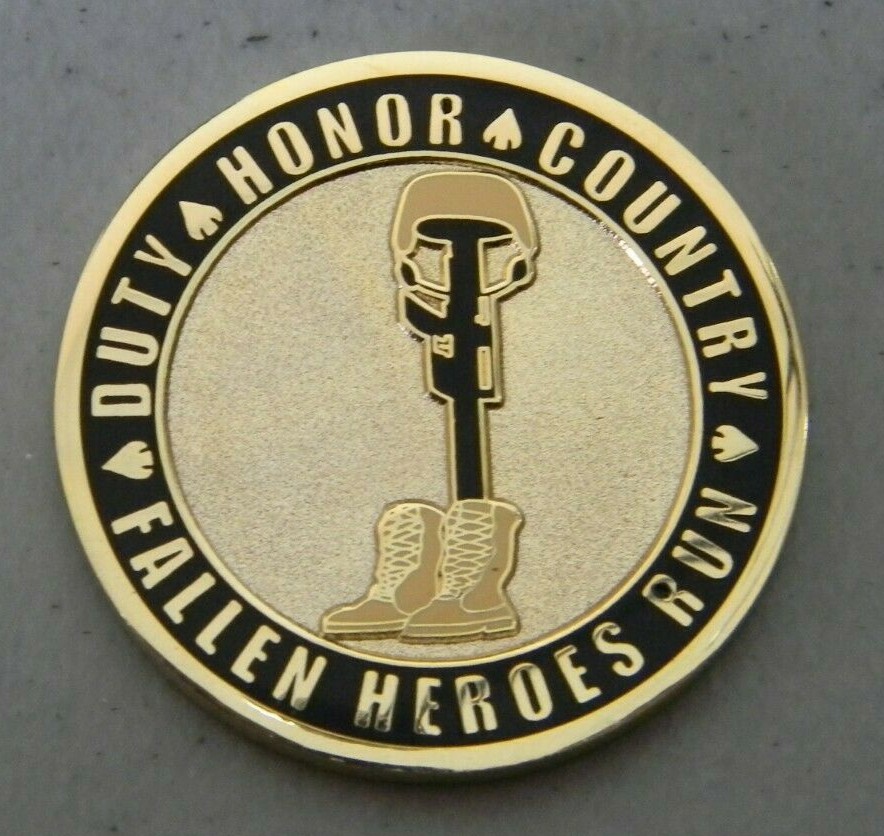 FALLEN HEROES RUN DUTY HONOR COUNTRY SUPPORTING SOF FAMILIES CHALLENGE COIN 1.5"