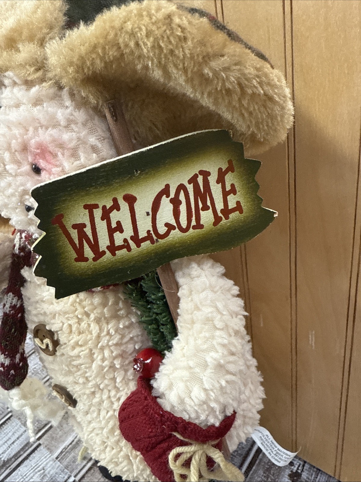 Primitive Chenille Welcome Snowman