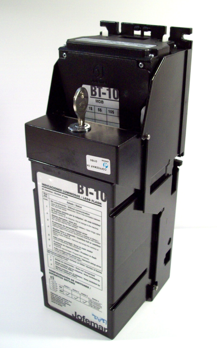 Jofemar BT-10 Vending Machine Dollar Bill MDB Acceptor Validator, Tested