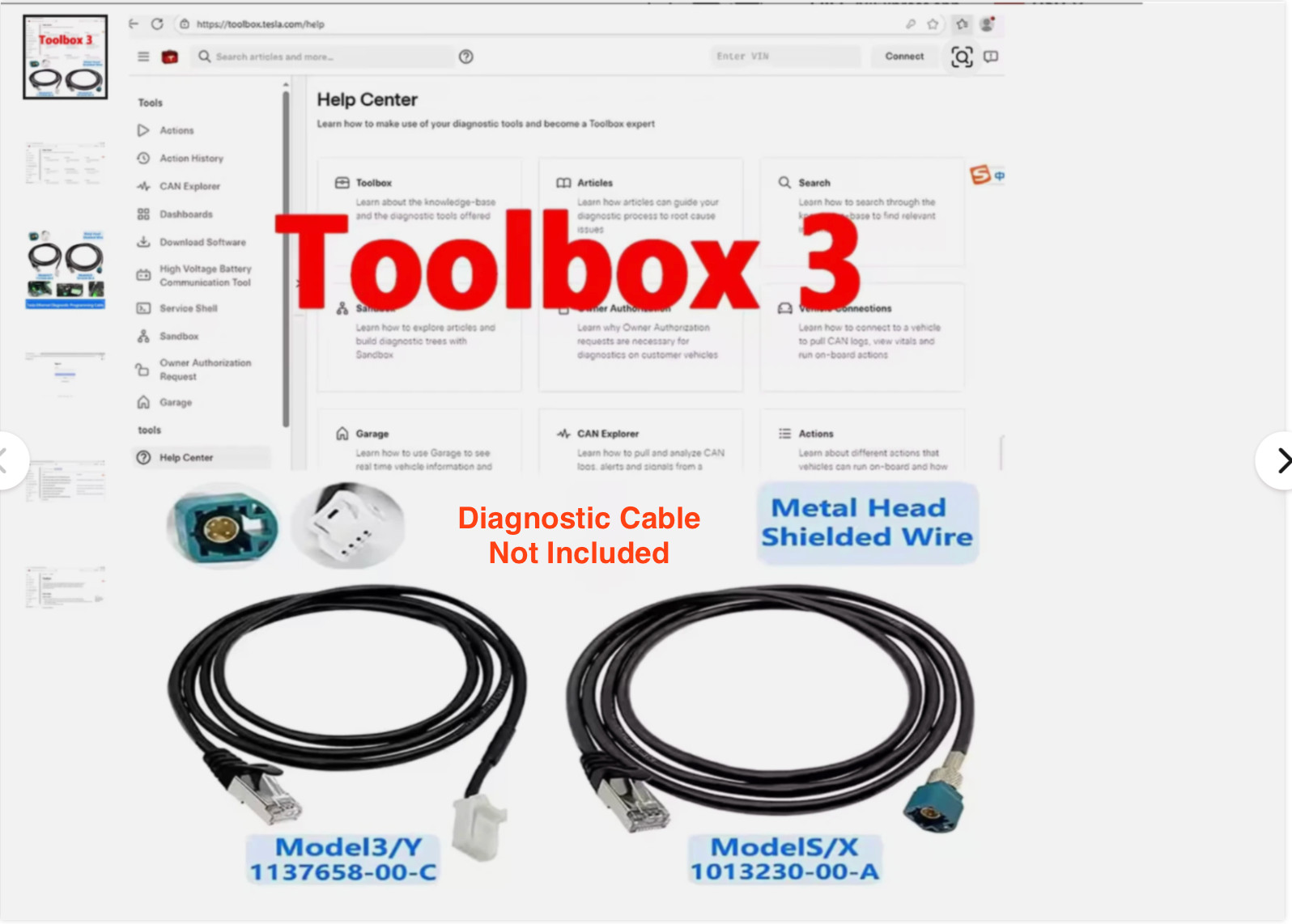 Tesla Toolbox3 online Diagnostic Software 7-days Subscription Cable not included