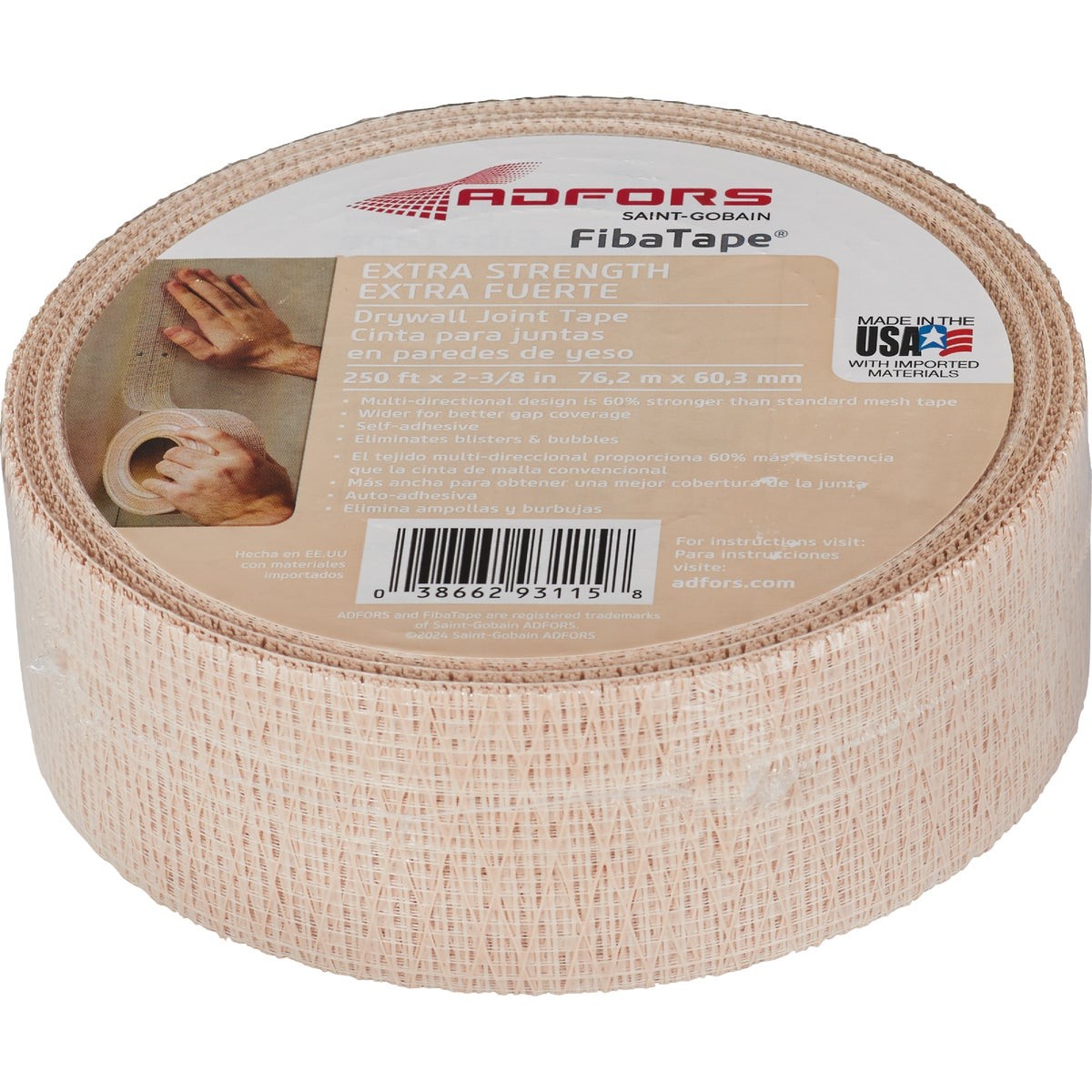 FibaTape 2-3/8 In. X 250 Ft. Extra Strength Drywall Tape FDW8666-U FibaTape