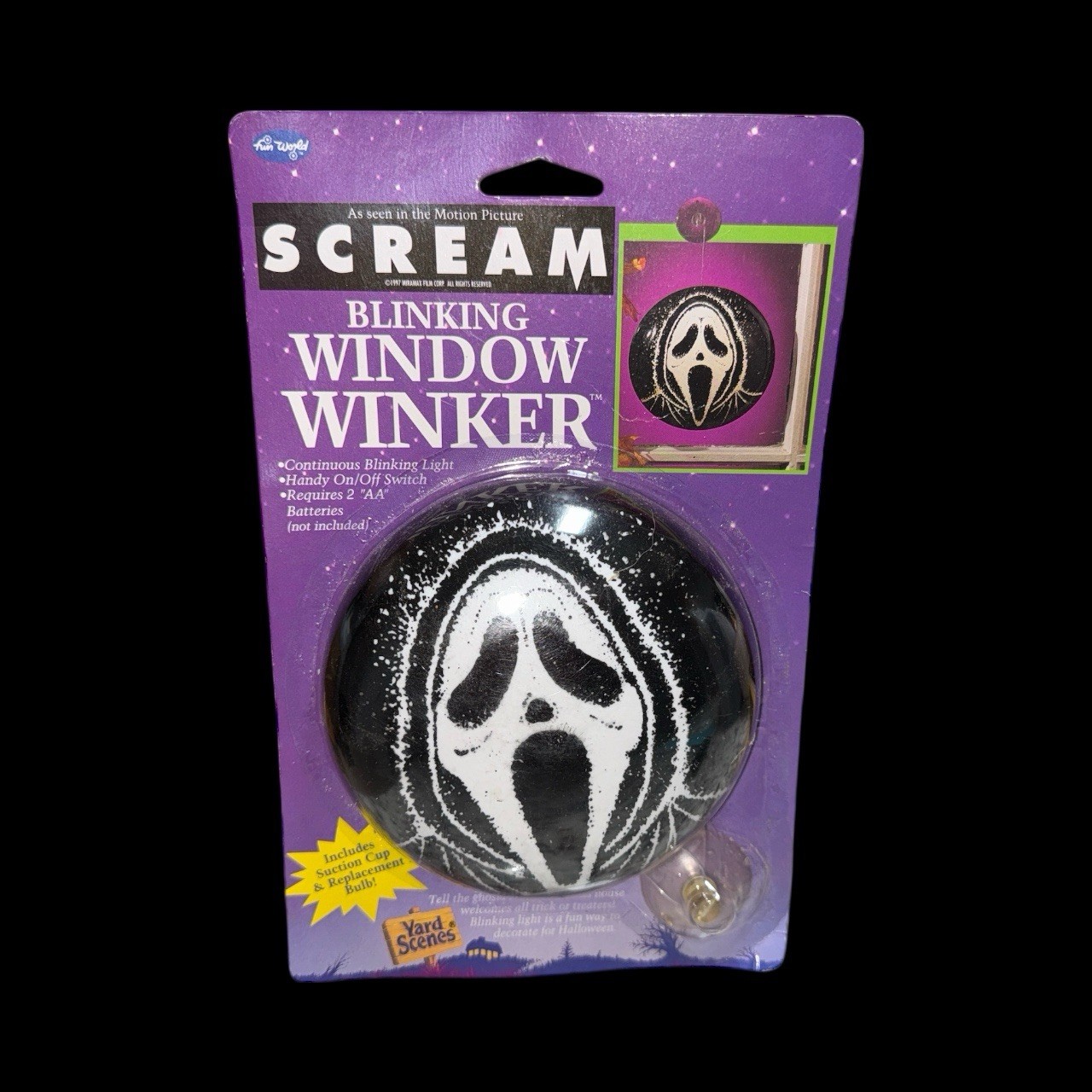 Scream Ghost Face Blinking Window Winker 1997 Easter Unlimited Unopened Vintage