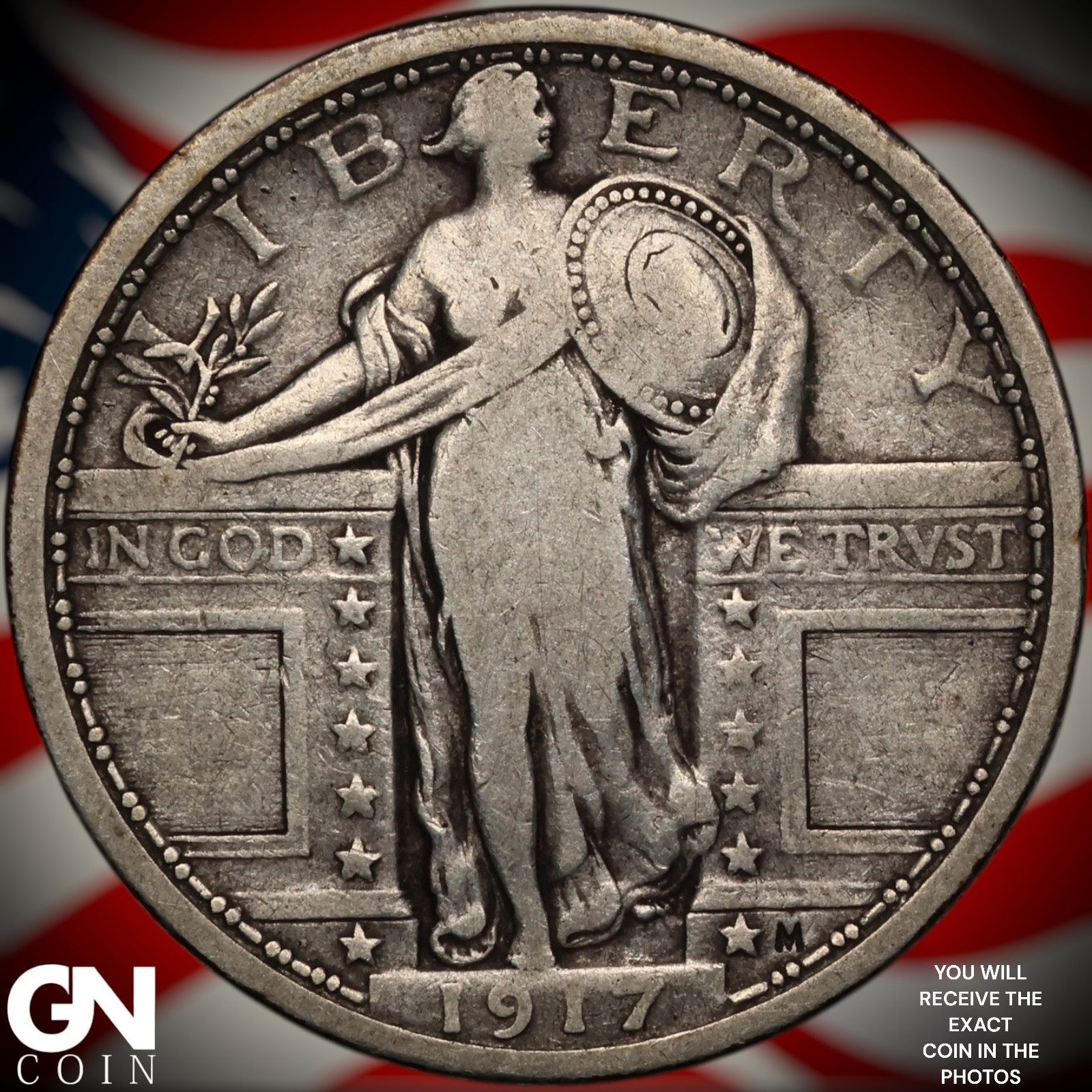 1917 P TYPE 1 Standing Liberty Quarter Z9578